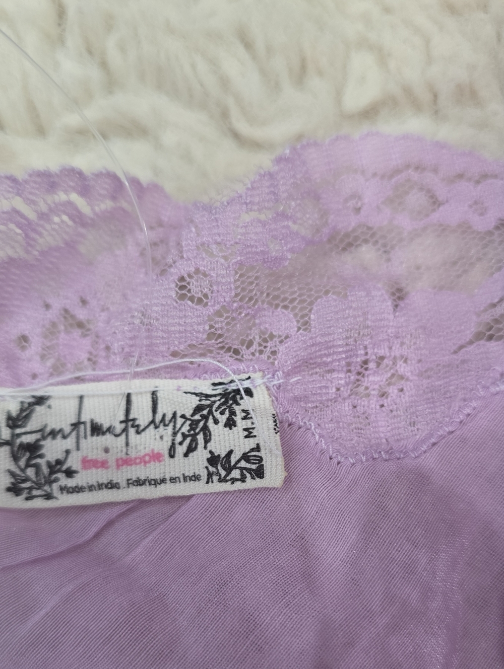 Free People Lilac Lace Trim Slip Camisole - Picture 2 of 6